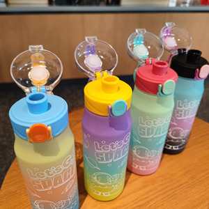 <strong>Let's</strong> <strong>Go</strong> Space Gradient Water Bottle 600ml Direct Drinking Plastic Cup For Juice Milk Tea Gift - Product Image 3