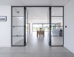 Porte intérieure en acier à <span class=keywords><strong>double</strong></span> vitrage pour magasin commercial, prix bas, supermarché, avec surface finie - Product Image 2