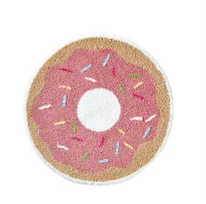 홈 현대 러그 귀여운 도넛 부드러운 술 사용자 정의 크기 꽃 깔개 목욕 원형 카펫