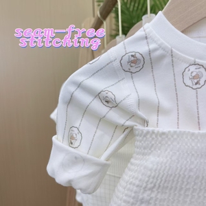 Pijama de Algodón 100% Transpirable con Estampado de Dibujos Animados, Clase A, para Bebés, de Cintura Alta, con Protección para el Vientre, Conjunto de Dos Piezas, 0-24 Meses, Otoño - Product Image 5