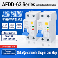 Disjoncteur de protection contre les arcs électriques AFDD, détection des étincelles, des fuites électriques et des courts-circuits RCBO