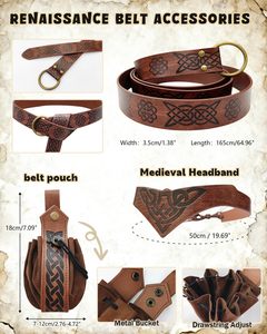 Mantello con Cappuccio Rinascimentale, <span class=keywords><strong>Accessori</strong></span> per Costume Medievale per Uomini e Donne, Mantello per Costume di Halloween, Cintura, Borsa, Bracciali - Product Image 2
