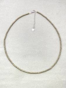 Collar de Pirita con Cuentas, Joyería Delicada con Piedras Preciosas, Cuentas Microfacetadas, Collar de Cristal, Joyería Minimalista, Pequeñas Piedras Preciosas para Mujer - Product Image 6