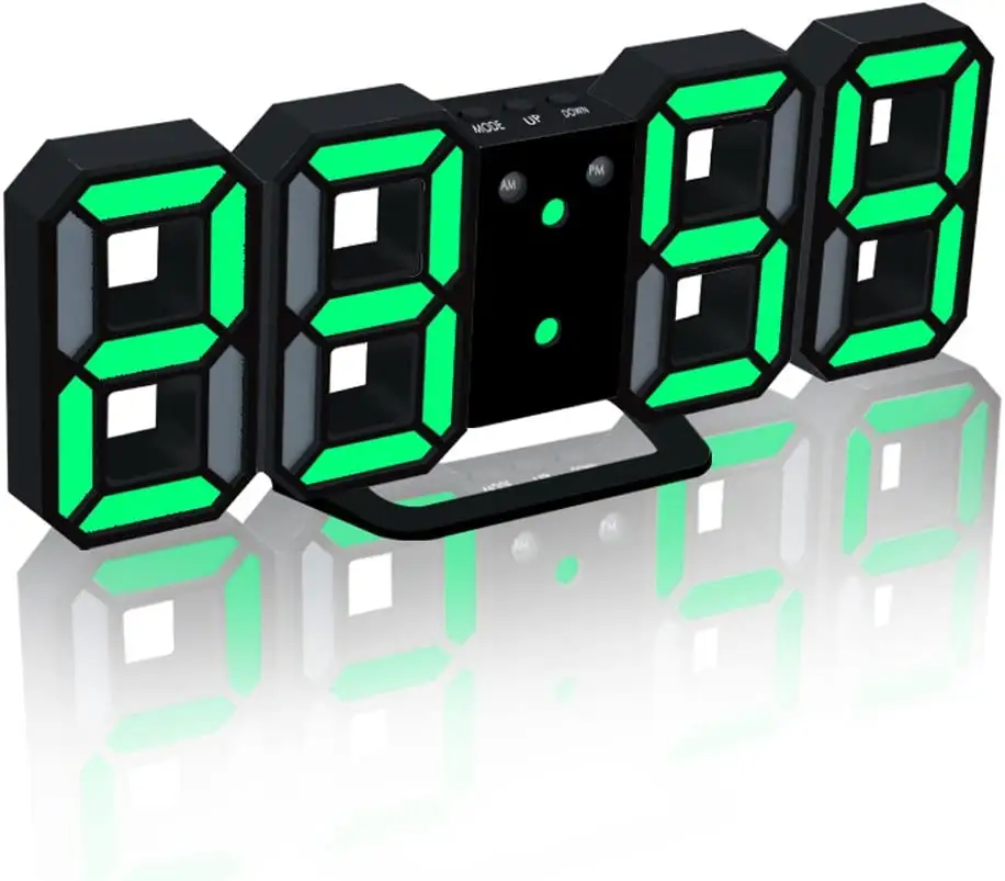 3D LED Digital Alarm Clock for Bedrooms, with 3 Adjustable Brightness Levels Desk Alarm Clock for Home car alarms