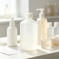 Bouteille de stockage HDPE grande capacité 500 ml avec couvercle à vis blanc, emballage multi-usage pour liquides ménagers, produits chimiques et cosmétiques