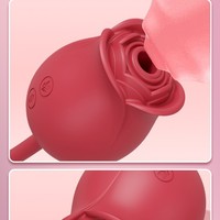 2-in-1 Rose Vibrator mit Verlängerter Zunge und Dildo für Anale Stimulation und G-Punkt-Saugen für Frauen