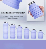 Bouteille d'eau en silicone télescopique tasse de sport portable bouilloire d'eau pliante adaptée à la fois chaude et froide bouteille d'eau de sport Fitness