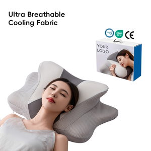 YUE RISE, Fabricación China, Logotipo Personalizado OEM, Almohada Ergonómica de Espuma Viscoelástica para Alivio del Dolor Cervical, para Hotel y Hogar - Product Image 1