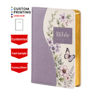 Couverture en cuir PU de qualité supérieure, impression de livre religieux chrétien, version compacte moderne, Sainte Bible