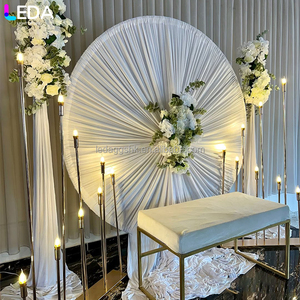 LEDA Events Party Decor High Quality White Round Iron Metal <b>Backdrop</b> <b>Stand</b> for Wedding - Product Image 2