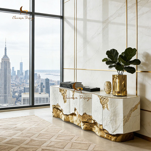 Light Luxury Design Furniture Classic Living Room Handmade Brass Entrance Console High - <b>End</b> Cabinet - Product Image 3