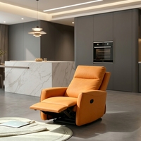 Fauteuil inclinable multifonctionnel moderne de luxe en cuir, ergonomique, avec cadre métallique extensible, pour la maison familiale