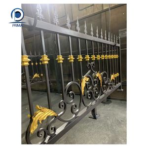 Hàng rào kim loại tùy chỉnh với sắt xoắn hoa hình dạng lan can sắt rèn được sử dụng cho sân vườn và sân - Product Image 5