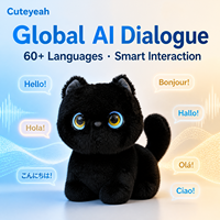 Cuteyeah İnteraktif Peluş Oyuncak Işıklı LED Gözlü Konuşan Doldurulmuş Hayvan Peluş Oyuncak PP Pamuk Dolgulu Yumuşak Sarılabilen Oyuncak 31-50cm
