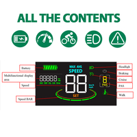 Accesorios para Bicicletas H6C, Pantalla para Bicicletas, Ordenador para Bicicletas Eléctricas, Pantalla para Bicicletas, Velocímetro para Bicicletas de Montaña