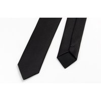 Cravate personnalisée en polyester tissé, couleur unie, coupe slim et étroite, avec logo personnalisé, fabrication en usine