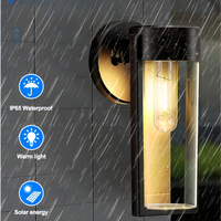Lampe murale solaire extérieure IP65 étanche avec détecteur de mouvement LED haute luminosité pour cour, jardin, villa, éclairage nocturne