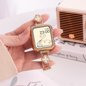 <span class=keywords><strong>Bracelet</strong></span> <span class=keywords><strong>fantaisie</strong></span> pour femme, style <span class=keywords><strong>bracelet</strong></span> de montre pour <span class=keywords><strong>Apple</strong></span> <span class=keywords><strong>Watch</strong></span>, trèfle en acier inoxydable, aspect diamant, <span class=keywords><strong>bracelet</strong></span> de montre en acier inoxydable trèfle - Product Image 5