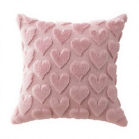 Housse de coussin carrée en peluche pour la Saint-Valentin, motif cœur brodé jacquard, simplicité moderne, pour la maison, le salon, le canapé, les fêtes