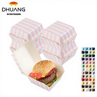 Caja para Hamburguesas Plegable con Superficie Lisa, Papel Texturizado, Caja de Almacenamiento Resistente, Caja para Hamburguesas Clásica, Práctica y Duradera, Caja Marrón