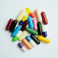 Capsules végétales vides colorées en HPMC, végétaliennes, dures, tailles 0, 00, 1, 2, 3, certifiées FDA, logo personnalisé