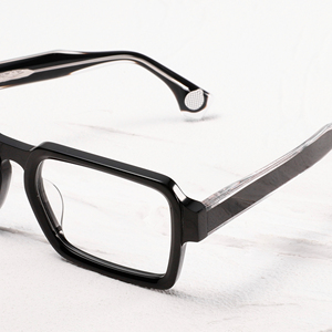 Rectangle Full Rim <b>Eyeglasses</b> Solid Black Anti-Uv Unisex Adults Vision Correction <b>Frames</b> - Product Image 2
