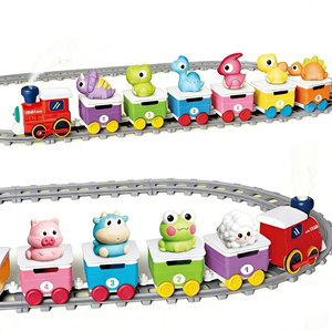 Tren de <span class=keywords><strong>Vapor</strong></span> para Niños Bechotoy, <span class=keywords><strong>Juguete</strong></span> Educativo de Construcción con Vías Enlazables, <span class=keywords><strong>Locomotora</strong></span> y Bola Flotante - Product Image 1