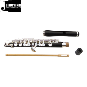 2023 Jingying Music Corps et embout en ébène naturel Clé intégrée en cuivre blanc 14 trous Piccolo plaqué argent - Product Image 3
