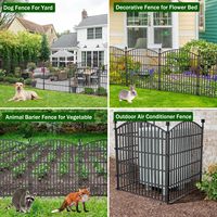 10-teiliger Dekorativer Gartenzaun ohne Graben, 81 cm H x 7,2 m L Rostfreier Metall-Hundezaun, Outdoor-Tierbarriere für den Garten