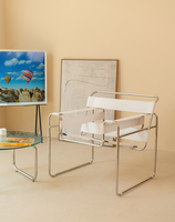 Nouvelle Arrivée - Fauteuil Simple en Cuir Style Industriel Médiéval, Canapé Tendance pour Célébrités d'Internet avec Matériaux en Acier Inoxydable pour Restaurant
