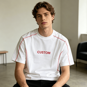 เสื้อยืดโอเวอร์ไซส์คุณภาพสูงผ้าฝ้าย 100% ขายส่ง เสื้อยืดผู้ชายสั่งทำพิเศษ พิมพ์ลายกราฟิกสำหรับผู้ชาย - Product Image 1