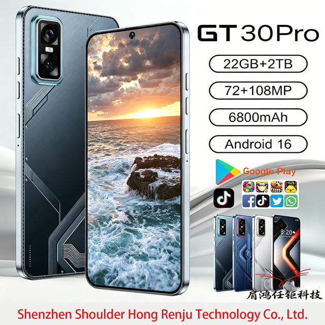 GT30 22G+2TB Android 16 7.3 Inch 2026 Latest 5G Smartphone Global 5G LTE Bands Al Scene Recognition Large Screen Flash Memory