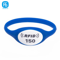 Gelang Silikon RFID NFC 13.56Mhz Custom Printing OEM, Kunci Hotel Chip S50 S70, Kunci Kabinet Pintar Apartemen Komunitas, Keyfob RFID