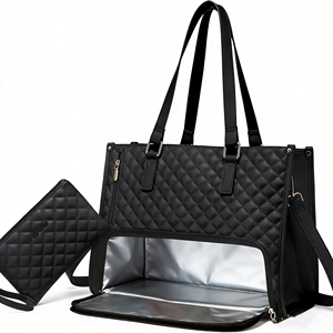 대용량 방수 2 in 1 여성용 맘백 도시락 가방 비즈니스 패션 PU 컴퓨터 핸드백 보냉 가방 포함 - Product Image 5