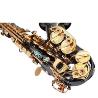 Saxophone soprano Bb professionnel en laiton nickelé noir, deux couleurs au choix, petit tube courbé, instrument à vent