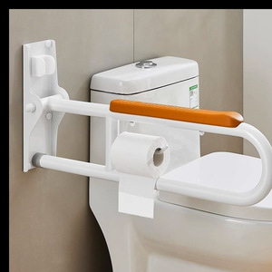 <b>Grab</b> <b>Bar</b> Wall Mounted Stainless Steel 700mm Orange Anti-Slip For Elderly And Disabled - Product Image 3