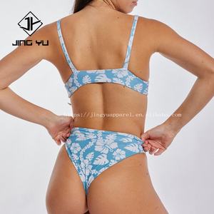Swimwear Women Blue Sexy Open Bikini Luxury Bathing Suits Reversible Print Women Swimsuit Women Hawaiian Print Bathing Suits - Product Image 2