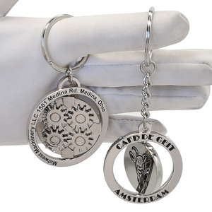 Các Nhà Sản Xuất Bán Buôn Kim Loại Lưu Niệm Tùy Chỉnh Xoay Keychain Làm Của Riêng Bạn Logo Kim Loại Keychain - Product Image 3