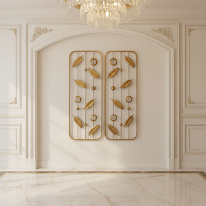 Decorazione Murale in Metallo all'Ingrosso Economica 28.58*2.54*76.2CM Oro Antico S/2 Decorazione Murale Rettangolare in Metallo per Stanza <span class=keywords><strong>Classica</strong></span> - Product Image 2