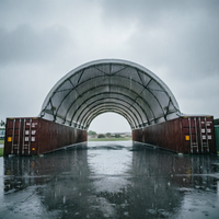 Abri en dôme, structure en acier avec couverture en PVC imperméable et résistante aux UV pour le stockage en extérieur