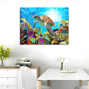 <span class=keywords><strong>Peinture</strong></span> à l'huile sur toile représentant des animaux, monde marin, <span class=keywords><strong>tortue</strong></span>, <span class=keywords><strong>peinture</strong></span> à la bombe, décoration murale pour salon - Product Image 3