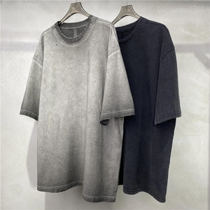 เสื้อยืดคอกลมทรงโอเวอร์ไซส์ รุ่น AR020 คุณภาพสูง ผลิตตามสั่ง ผ้าคอตตอน 100% หนัก 275 แกรม สไตล์วินเทจ ลุคทำสีซีดแบบย้อมกรด สำหรับผู้ชาย - Product Image 2