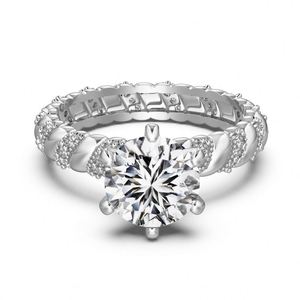 Dylam Delicate Design 925 Sterling Silver Non Tarnish Round <b>Croissant</b> Eternity Band 2ct 5A Cubic Zirconia Women Wedding <b>Rings</b> - Product Image 1