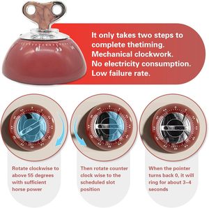 Mechanischer Küchentimer aus Metall mit Magnetverschluss - Product Image 3