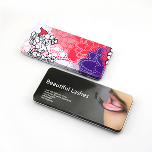 Factory Direct Luxury Rectangular Small Printed Hinged Makeup Tin Can Eyeshadow Palette Packaging Cosmetic Metal Tin Box