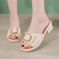Sandalias de Moda Personalizadas para Mujer, Nuevas, Antideslizantes, de Verano, Punta Abierta, Suela Gruesa y Suave, con Tacón Alto y Lazo, para Primavera y Otoño