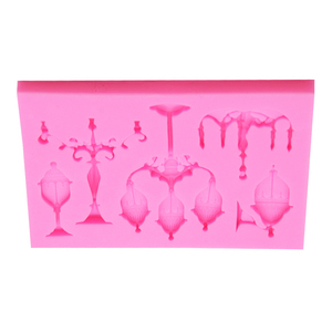 Moule en silicone graphique DIY pour gâteaux, fondants et pâtisseries, motifs lampes de table, lampadaires européens, 3D, 5 styles classiques populaires, prix usine - Product Image 4