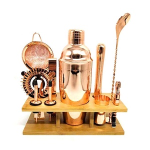 Premium Bartender Kit <strong>Cocktail</strong> Shaker Bar <strong>Set</strong> Copper Coated Stainless Steel with Stand <strong>Cocktail</strong> <strong>Maker</strong> <strong>Set</strong> - Product Image 3