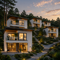 Maison modulaire en acier léger, villa préfabriquée résidentielle, maison familiale personnalisée pour les développeurs immobiliers mondiaux