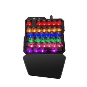 Clavier de jeu éclairé filaire RVB à une main pour PUBG <span class=keywords><strong>LOL</strong></span> pour les utilisateurs gauchers Application pour ordinateur portable - Product Image 1